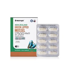 엔젯오리진 뉴질랜드 초록입홍합 17500 비타민D, 30정, 4개