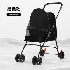 寵健寶 寵物推車 貓狗適用 可拆卸寵物提籃 輕便可摺疊 中小型犬貓外出必備 透氣大空間 鋁合金材質, 1個, M1黑色（輕便型寵物車）