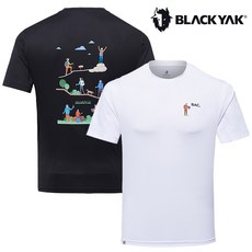 [블랙야크24년SS 남여공용 하절기 BAC 캠핑 캐릭터 M캠핑라운드티B 1BYTSM4911
