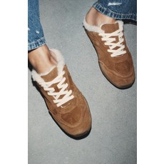 ZARA 페이크 퍼 스웨이드 백리스 스니커즈 - 브라운 5821/610/700