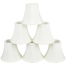 PH PandaHall 6 Pack Chandelier Lamp Shades Small Cloth Shade Fabric Lamps Cover Grey Replacement C