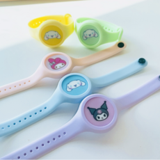 산리오모기팔찌 LED 시나모롤 모기 팔찌 패치, 폼폼푸린 모기팔찌, 1개