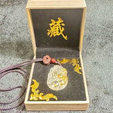 鈦晶貔貅吊墜 天然髮晶, 1個, 40咪鈦晶吊墜, 鈦晶