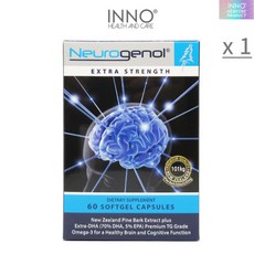 뉴로제놀 엑스트라 스트렝스 60캡슐 기억력 뇌 영양제 뇌건강 인지력 엔조제놀 폴리페놀, 60, 1박스, 60정
