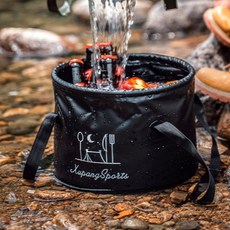 다용도 캠핑 바구니 설거지통 접이식 버킷20L, 블랙