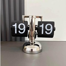 셀렉트하루 레트로 탁상 플립 시계 홈카페 감성 인테리어 소품, 8inch, 싱글 풋