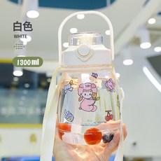 伊代企業社 兒童不鏽鋼吸管保溫水壺 1000ml 彈蓋吸管杯, 1個, 1300ml透明白