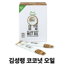 김성령 코코넛 오일 어니스트 100% 코코넛 저탄고지 MCT오일 휴대용 낱개포장 전참시, 9ml, 40개