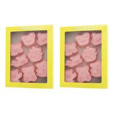 Mian Xiao Xin 비스킷 몰드 DIY 3D 입체 홈베이킹 도구 아이싱 쿠키스탬프 8종 세트 MX001, 곰돌이, 2개