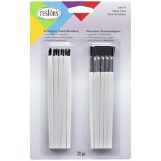 Testor 8707 Economy Pointed Round/Wide Flat Paint Brush Set