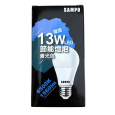 SAMPO聲寶 13W LED燈泡 全電壓E27燈座 節能省電, 冷白, 10個