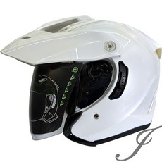 M2R J-5P 珍珠白 素色款 半罩式安全帽 (內含墨鏡)《遠古騎士》, L：57~58cm