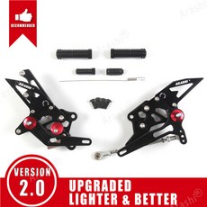 Arashi YAMAHA YZF R3 R25 - CNC 조정 가능 발판 발 페그 바이크 오토바이, [04] Black, 1개