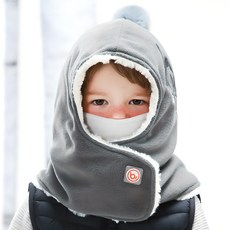 bay b 孩童毛球保暖護頸帽