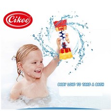 cikoo彩虹戲水杯 水流觀測杯 寶寶洗澡玩具 水車轉轉樂, 1個, 彩虹