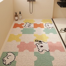 피제이와이 캐릭터 욕실 화장실 미끄럼방지 물빠짐 자연건조 매트, 퍼즐(60*90), 1개