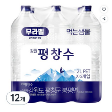 평창수 무라벨 생수, 2L, 12개