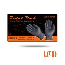 두꺼운 니트릴장갑 블랙 마스터 퍼펙트블랙 식품용 100매, 1개, L