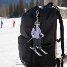 입체 사진 단판 양판 스키 인형 차량 장식 생일 선물, 1개, 동일 스타일 평면 인쇄 6cm 키체인