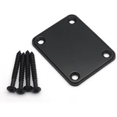 사푸 전기 베이스 기타 넥 플레이트 조인트 연결 강화 4개 구멍과 나사 포함 Strat Tele 스타일 부품 교체용검정 64.5 51.2mm USA, 64.5*51.2mm, Black