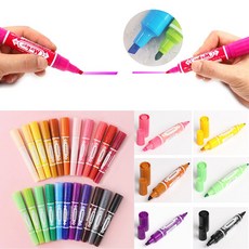 물에강한 트윈 유성마카 22색 낱색 사각닙 둥근닙 캘리그라피 매직펜 POP용, 14호 민트