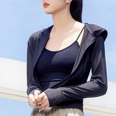 여자홈트레이닝복 슬림팟 얇은 후드 집업 트레이닝복 긴팔 크롭 스포츠