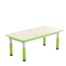 兒童可升降學習桌椅組, 果綠色木紋 - 桌子 60*60cm