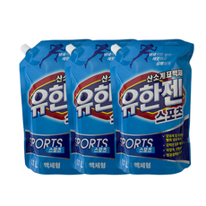 유한젠 스포츠 산소계 표백제 액체형 리필, 1.1L, 3개