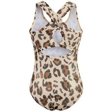 XiaoMoSha 여아용 체조 레오타드 할로우 백 댄스 발레 의상 민소매 유니타드 탱크 바디수트 만 414세 아동용 화이트. 78세 285918, 7~8세, 레오파드