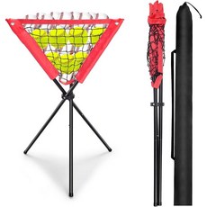 짐꾸러기 야구공 테니스공 픽업 수거 볼바구니 보관함 수납 집구기 정리 회수 볼카트 훈련 + 휴대용 보관 가방, black+red, 1개