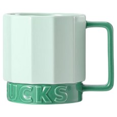 스타벅스 입체 패턴 머그컵 11180912 450ml, 1개, 그린