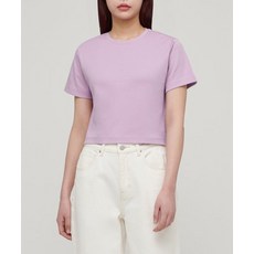 매장정품 무신사스탠다드우먼 MUSINSA STANDARD WOMAN 우먼즈 크루 넥 크롭 반팔 티셔츠 [라일락] MWJTS5Z08-IC 541925