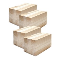 아이베란다 원목 사각 몽땅각재 작은사이즈 소품 교육 가구 다리 받침, 4개, 삼나무 집성 60x60x100mm