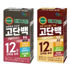 운동전후 맛있는 단백질 정식품 베지밀 고단백검은콩 고단백초코 190ml(12+12), 190ml, 24개