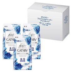 .co.kr GATSBY 개츠비 페이셜 페이퍼 아이스 타입 상쾌한 세안 시트 남성 신선한 아쿠아의 향기 세트 42장×3개, 1개, 1g, 1개입