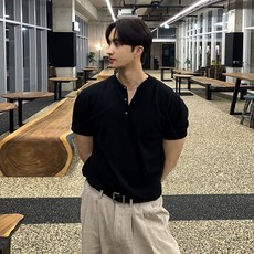 style dr 남자반팔티 머슬핏 세련된 니트반팔 어깨가넓어보이는옷