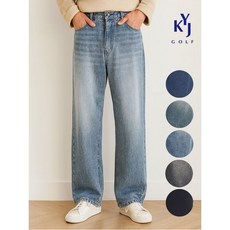 김영주골프 봄가을 워싱 와이드 데님 팬츠 뒷밴딩 남성 청바지 DPFMJN15_P405185549 756887