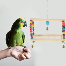 앵무새 그네 나무 케이지 걸이식 새 앉는 장소 스탠드 창의적이고 내구성 물림 방지형 매달린, 1개, 기본