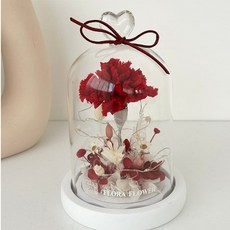 Floraflower 小花叢康乃馨永生花夜燈〖母親節禮物〗永生花 乾燥花 康乃馨夜燈 精美禮物 生日 情人節, 紫色,夜燈