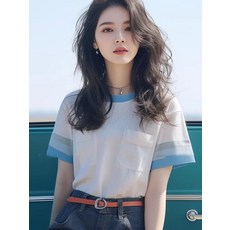 시크함 홍콩 독특하고 아름다운 멋지고, 2XL [권장 62.5-70kg], 6433-블루화이트