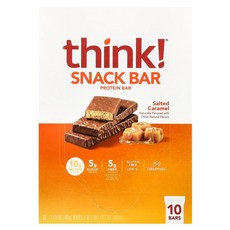 씽크씬 Think (띵크 ) 프로틴+ 150칼로리 바 솔티드 캐러멜 바 10개 각 40g(1.41oz), 1개, 40g