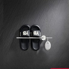 304不銹鋼浴室拖鞋架 免打孔衛生間廁所掛拖鞋瀝水置物架收納神器, 鏡面：40公分【免打孔】, 1個