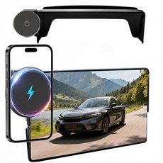 폭스바겐 아틀라스 (2024 2025 2026 12인치) / VW Altas Cross Sport용 마그네틱 폰 홀더 아이폰 및 삼성용 15W 무선 자동차 충전기 360, Honda Civic | 2022-2026, Honda