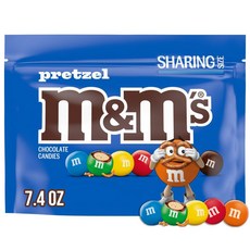 M&M'S 프레첼 밀크 초콜릿 캔디 공유 사이즈 209.8g(7.4온스) 재밀봉 가능한 백, M&M'S 프레첼 밀크 초콜릿 캔디 공유 사이즈 209
