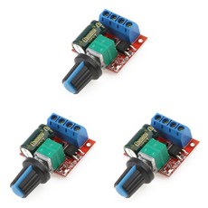 PWM 모터 속도 컨트롤러 PWM 조절식 드라이브 모듈 퓨즈 자동 복구 거 스위치 DC 4.5V-35V 90W 10-1 개 5A, [01] 3pcs