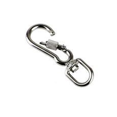 스텐 카라비너 360도 회전 개고리 스텐 후크 잠금 고리, 1개, 실버