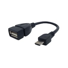 Micro USB 轉USB OTG 轉接線, 黑色, 1個