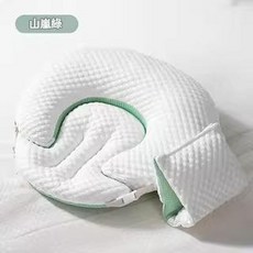 婧麒 六合一多功能哺乳枕 護腰靠墊 寶寶餵奶輔助墊, 二合一款 山嵐綠 涼感豆豆 可拆洗