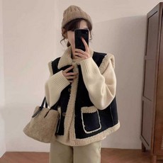 양털 뽀글이 조끼 여성 가을 겨울