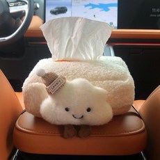 티쯔 차량용 뽀송구름 티슈 케이스 암레스트 헤드레스트 화장지 캠핑용 휴지걸이, 구름이 비니, 1개